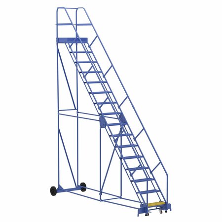 Vestil 196 H Steel Warehouse Ladder, 50 deg Perf, 16 Step, 21", 16 Steps LAD-16-21-P-EZ